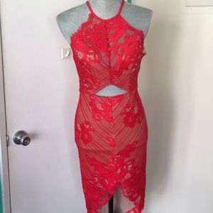 LF red lace dress